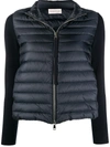 Moncler Contrast Sleeves Padded Jacket In Blue