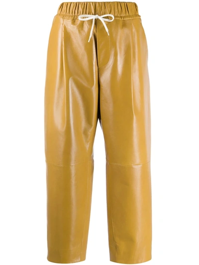 Givenchy Drawstring Waist Cropped Trousers In Yellow