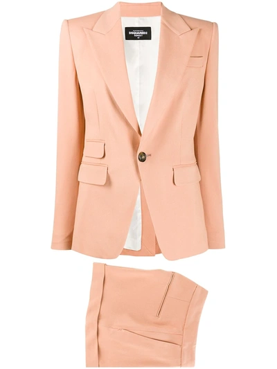 Dsquared2 Plain Two-piece Shorts Suit In Pink