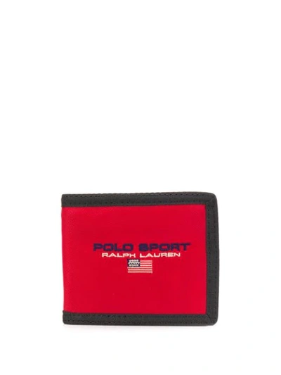 Polo Ralph Lauren Embroidered Logo Wallet In Red