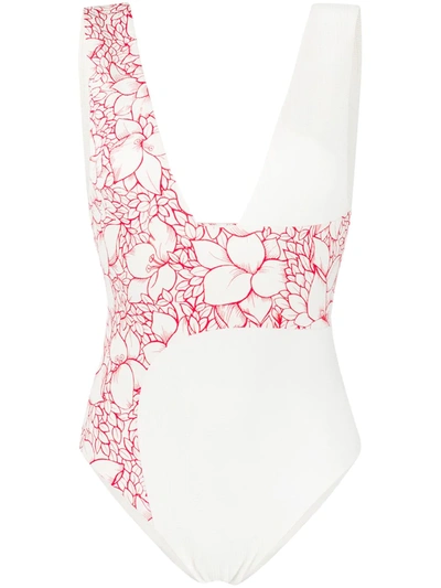 Marysia Floral Panel One-piece Swimsuit In White