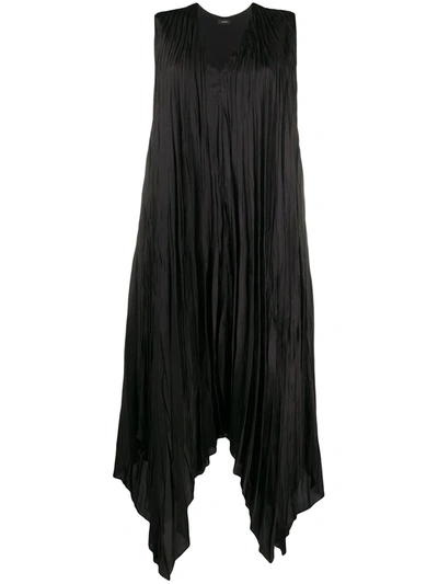 Joseph Pleated Handkerchief-hem Dress In Black