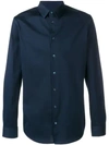 Giorgio Armani Regular-fit Cotton Shirt In Blue