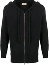 Maison Flaneur Furry Zipped Hoodie In Black