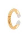 Marni Two-tone Open-end Bangle In White,gold