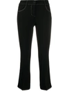 Alberto Biani Cropped Slim-fit Trousers In Black