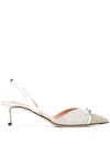Marco De Vincenzo Bow Sling-back Pumps In Silver