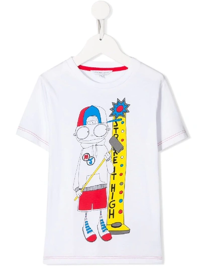 Little Marc Jacobs Teen Boy Print T-shirt In White
