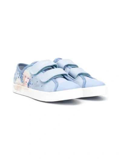 Geox Kids' Graphic Print Sneakers In Blue