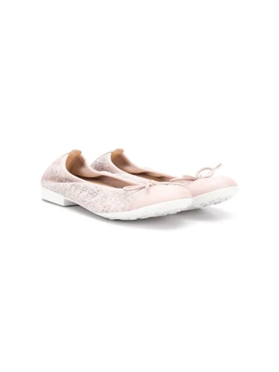Geox Kids' Bow Ballerina Shoes In Pink