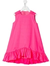 Msgm Teen Sleeveless Ruffle Trimmed Dress In Pink