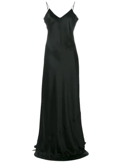 Nili Lotan Cami Silk Charmeuse Gown In Black | ModeSens