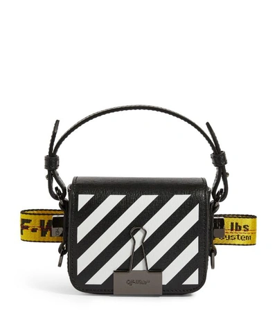 Off-white Mini Leather Baby Flap Cross-body Bag In Black