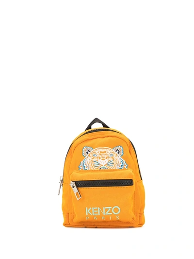 Kenzo Large Tiger Canvas Backpack In Orange