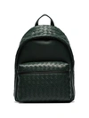 Bottega Veneta Intrecciato Leather Backpack In Green