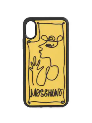 Moschino Face Iphone Xs Max Phone Case In Yellow Multi Modesens