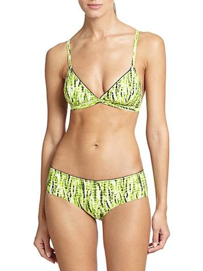 Proenza Schouler Two-piece Tie-dye Bikini In Acid Green