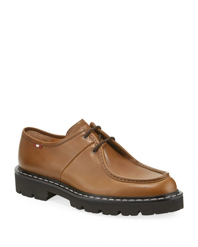 Bally Men's Lug-sole Leather Derby Shoes In Brown