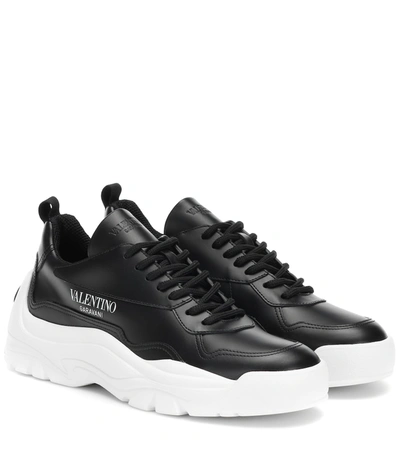Valentino Garavani Gumboy Panelled Leather And Suede Low-top Trainers In White