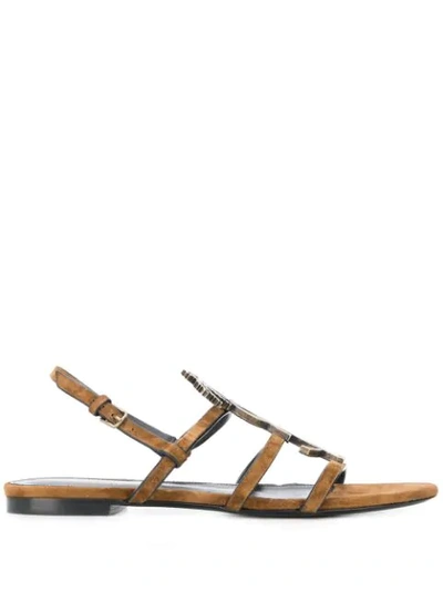 Saint Laurent Strappy Sandals Cassandra In Brown