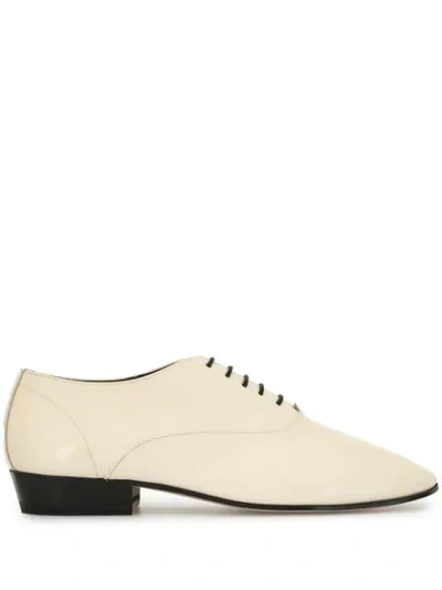 Saint Laurent Women Lace Up Shoes Leon 30 Patent Leather  Creamy White