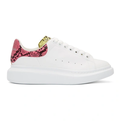 Alexander Mcqueen Oversized Snakeskin-effect Detail Sneakers In White