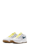 Nike Court Air Zoom Vapor X Womens Hard Court Tennis Shoe In White/ Yellow/ Wheat/ Blue
