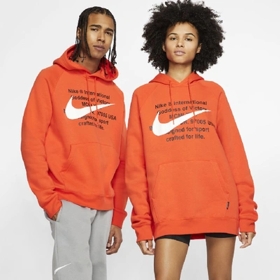 Nike Sportswear Swoosh Pullover Hoodie In Orange