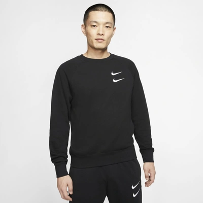 Nike Sportswear Swoosh Men's French Terry Crew In Black | ModeSens