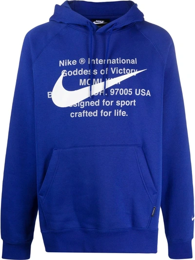 Nike Sportswear Swoosh Men's Pullover Hoodie In Blue