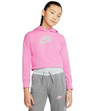pink nike cropped hoodie