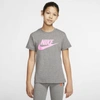 Nike Sportswear Big Kids' T-shirt In Carbon Heather,pink