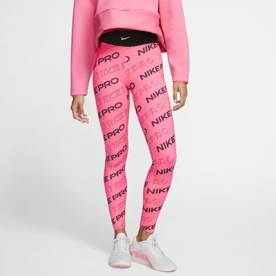 Nike Pro Women's Printed Tights In Pink | ModeSens