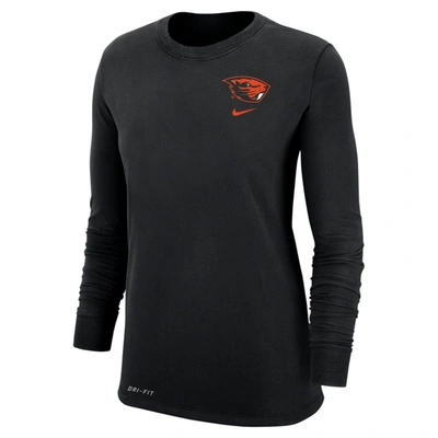 Nike College Dri-fit (oregon State) Women's Long-sleeve T-shirt In Black