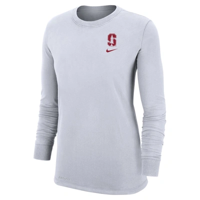 Nike College Dri-fit (stanford) Women's Long-sleeve T-shirt In White