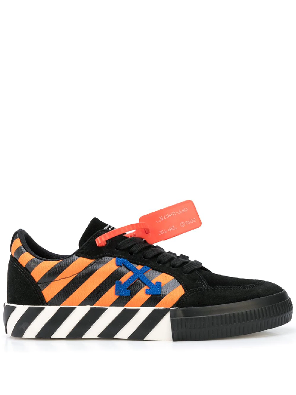 Off-white Diag Low Vulcanized Suede And Canvas Sneakers In Black | ModeSens