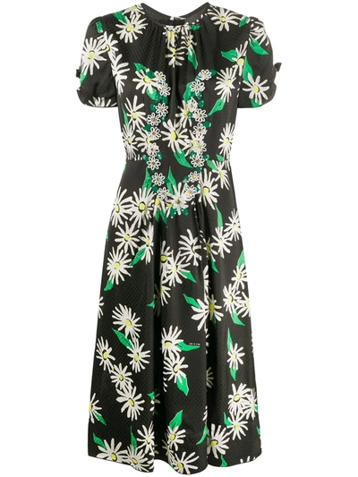 Marc Jacobs Sofia Loves The 40s Printed Satin Midi Dress In Multi Black