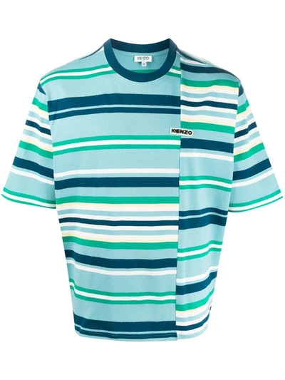 Kenzo Blue Striped Jersey T-shirt