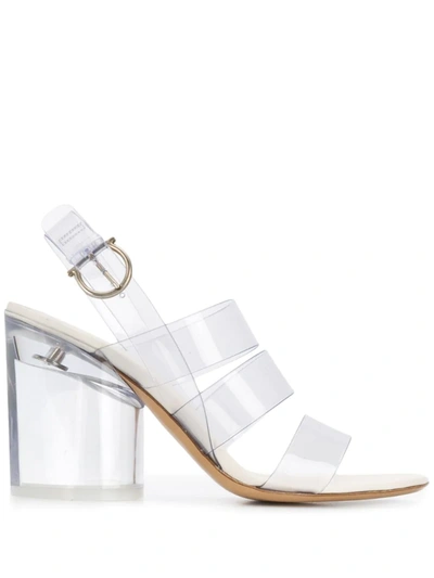 Ferragamo Women's Strappy Translucent High-heel Sandals In White