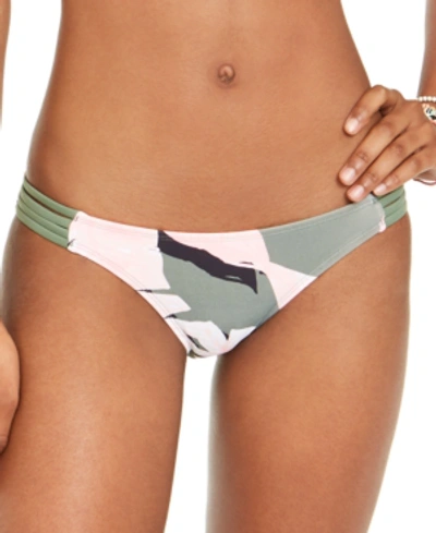Body Glove Juniors' Surface Printed Strappy Bikini Bottoms Women's Swimsuit In Green Multi