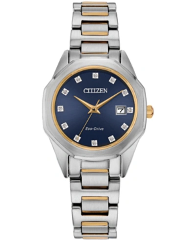 Citizen Eco-drive Women's Corso Diamond-accent Two-tone Stainless Steel Bracelet Watch 28mm In Two Tone