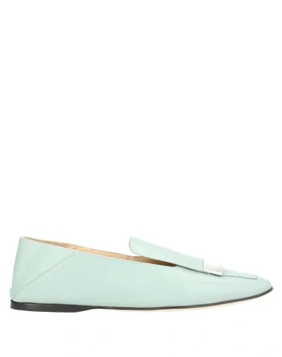 Sergio Rossi Leather Loafers In Sky Blue
