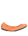 Tod's Ballet Flats In Apricot