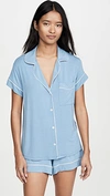 Eberjey Gisele 2-piece Shortie Pajama Set In Blue Shadowblush