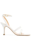 A.w.a.k.e. Delta Asymmetric Square-toe Leather Sandals In White