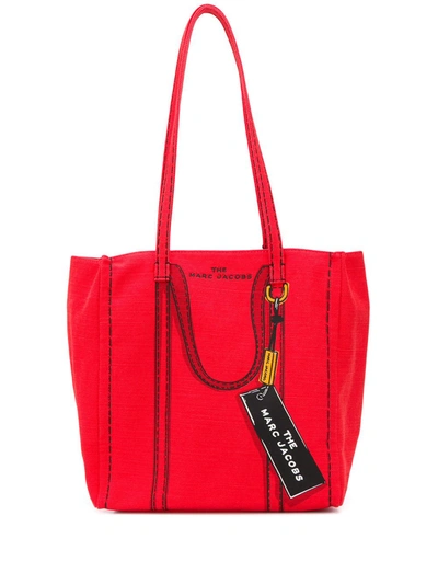 Marc Jacobs The Trompe L'oeil Tag Tote Bag In Red