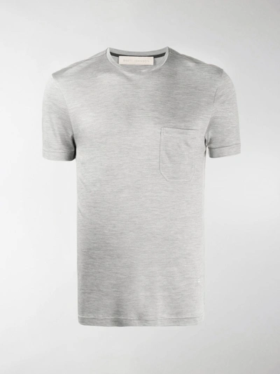 Brett Johnson Seiden-t-shirt Mit Brusttasche In Grey