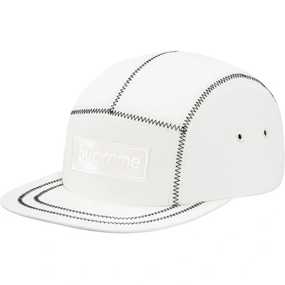 Pre-owned Supreme  Contrast Stitch Camp Cap White