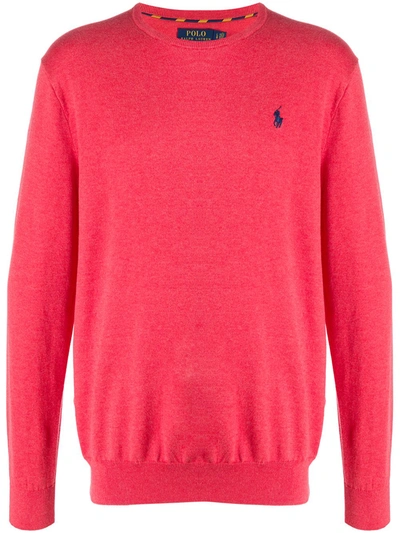 Polo Ralph Lauren Embroidered Logo Crew-neck Pullover In Red