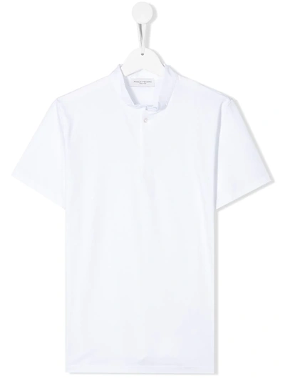Paolo Pecora Teen Plain Short-sleeved Polo Shirt In White